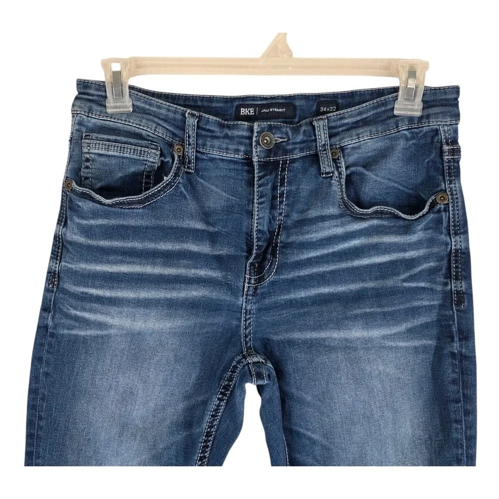 BKE Jake Jeans Mens 32x30 Blue Straight Leg Medium Wash Stretch Denim